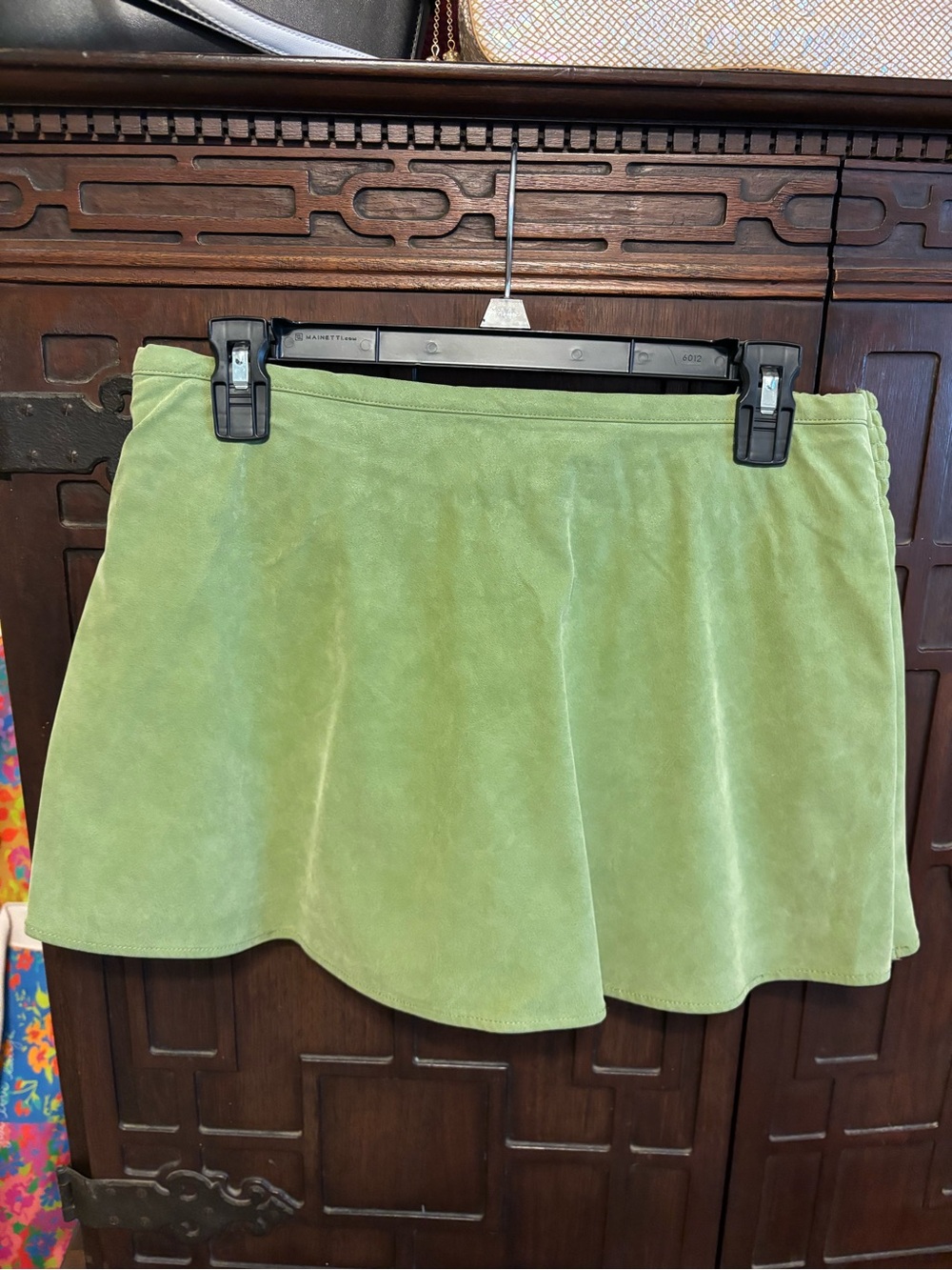 We The Free Light Green Suede Skort